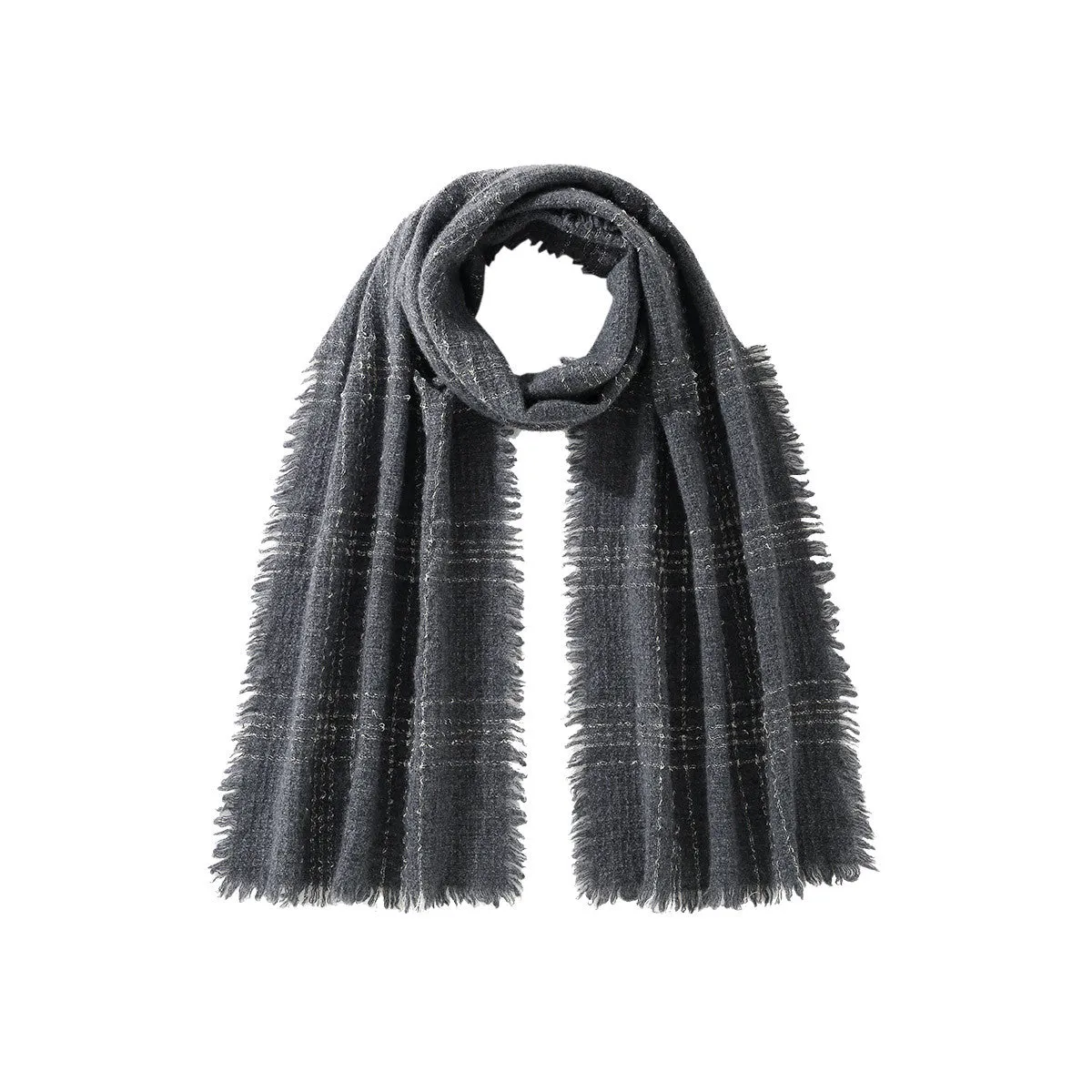 100% Cashmere Scarf with Fringes and Metallic Shimmer sold by COMOBOCA product image thumbnail 4