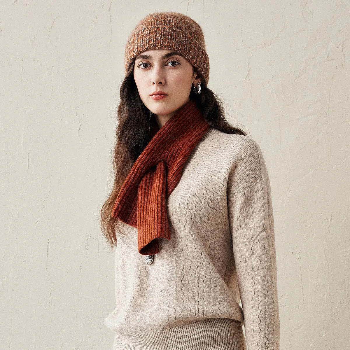 100% Cashmere Ribbed Knit Beanie sold by CB Cashmere product image thumbnail 5