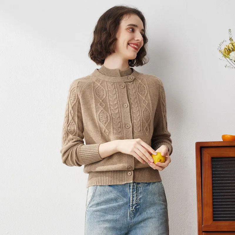 100% Cashmere Women's Cable Knit Cardigan sold by COMOBOCA