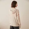 100% Cashmere Knit Hoodies with Contrasting Sleeve Detail sold by COMOBOCA