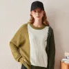 100% Cashmere Women's Color Block Oversized Knit Sweater sold by COMOBOCA