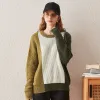 100% Cashmere Women's Color Block Oversized Knit Sweater sold by COMOBOCA