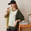 100% Cashmere Women's Color Block Oversized Knit Sweater sold by COMOBOCA