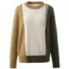 100% Cashmere Women's Color Block Oversized Knit Sweater sold by COMOBOCA