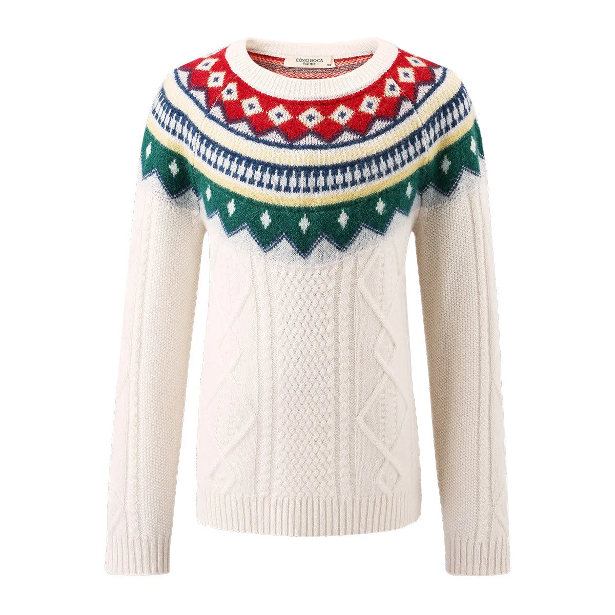 100% Wool Kids' Vintage Inspired Nordic Knit Sweater sold by COMOBOCA product image thumbnail 4