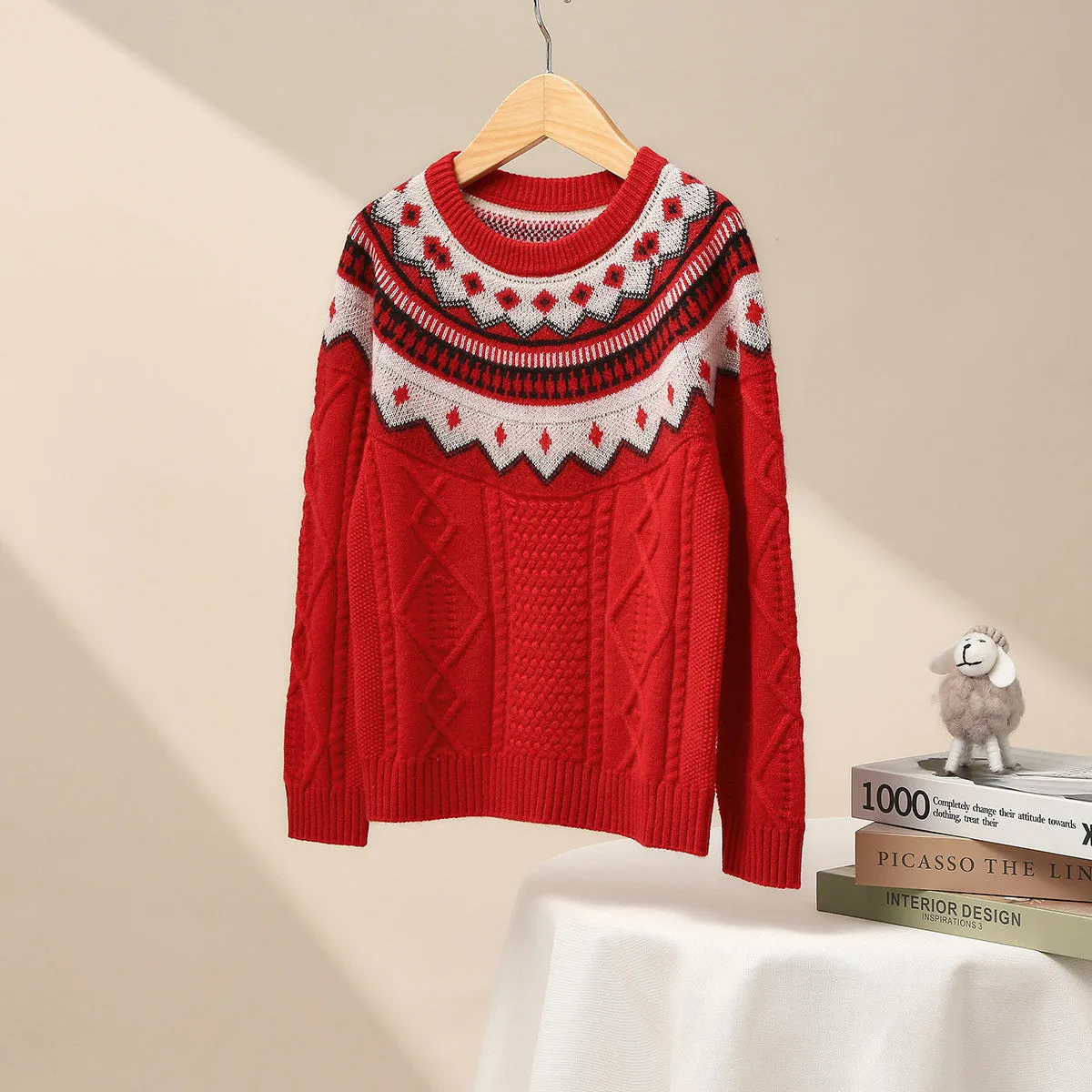 100% Wool Kids' Vintage Inspired Nordic Knit Sweater sold by COMOBOCA