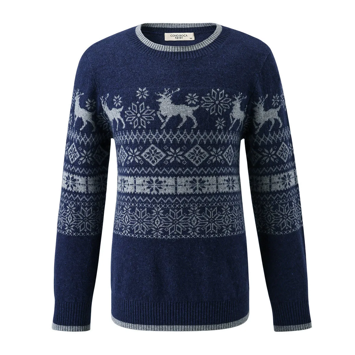 100% Wool Kids' Nordic Reindeer Pattern Knit Sweater sold by COMOBOCA product image thumbnail 2