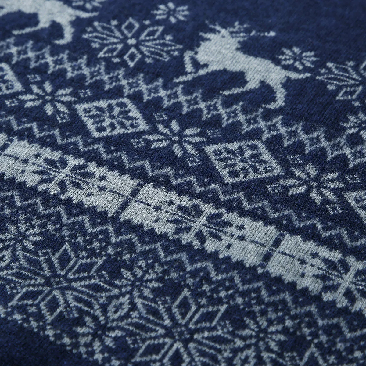 100% Wool Kids' Nordic Reindeer Pattern Knit Sweater sold by COMOBOCA product image thumbnail 5