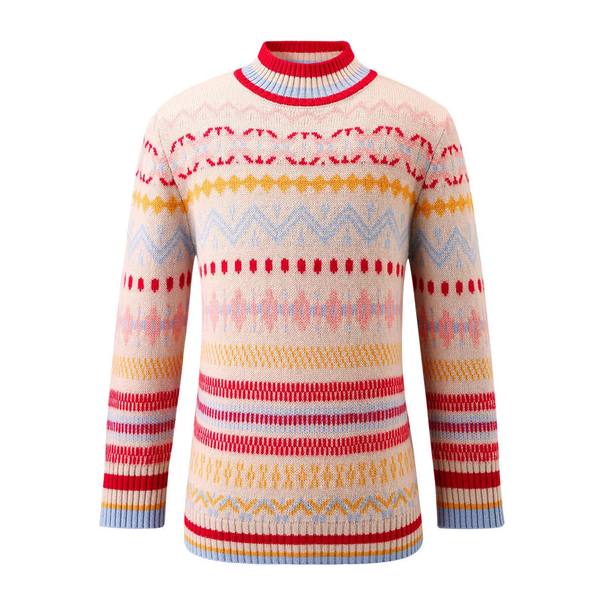 100% Wool Kids' Colorful Nordic Pattern Knit Sweater sold by COMOBOCA product image thumbnail 2