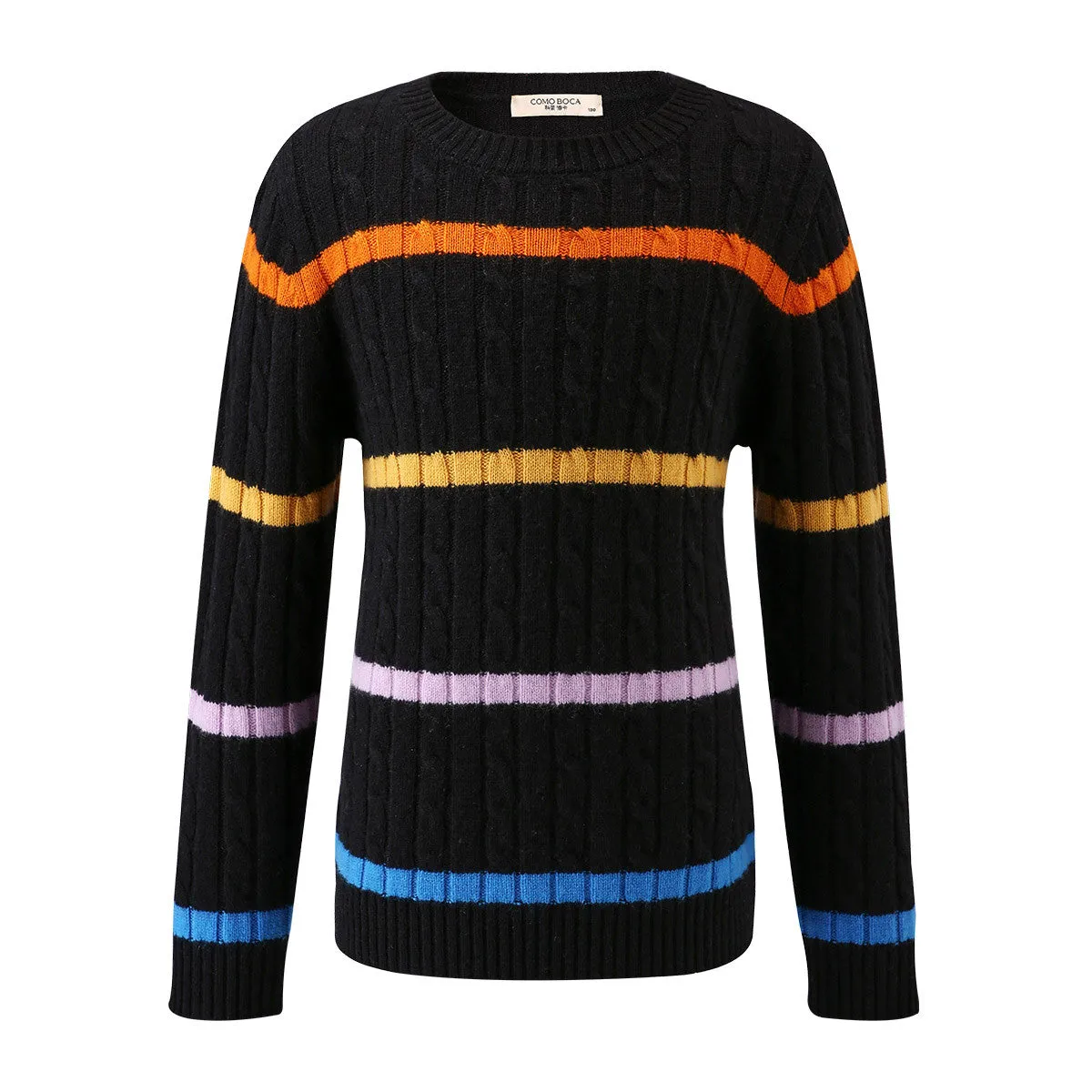 100% Wool Kids' Colorful Striped Knit Sweater sold by COMOBOCA product image thumbnail 2