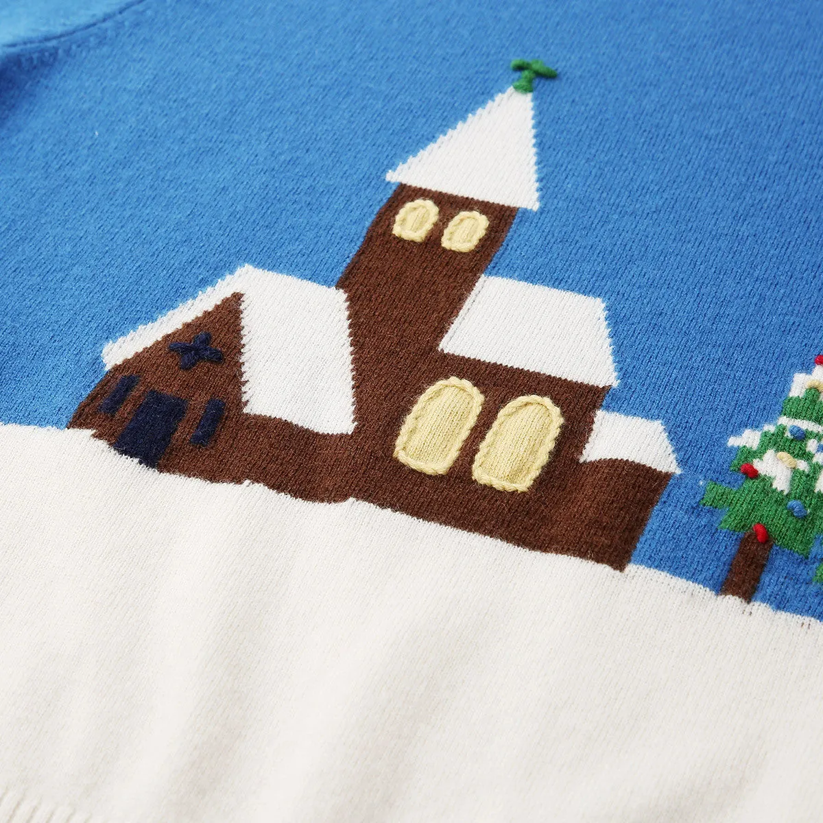 100% Wool Kids' Scenic Holiday Church Knit Sweater sold by COMOBOCA product image thumbnail 5