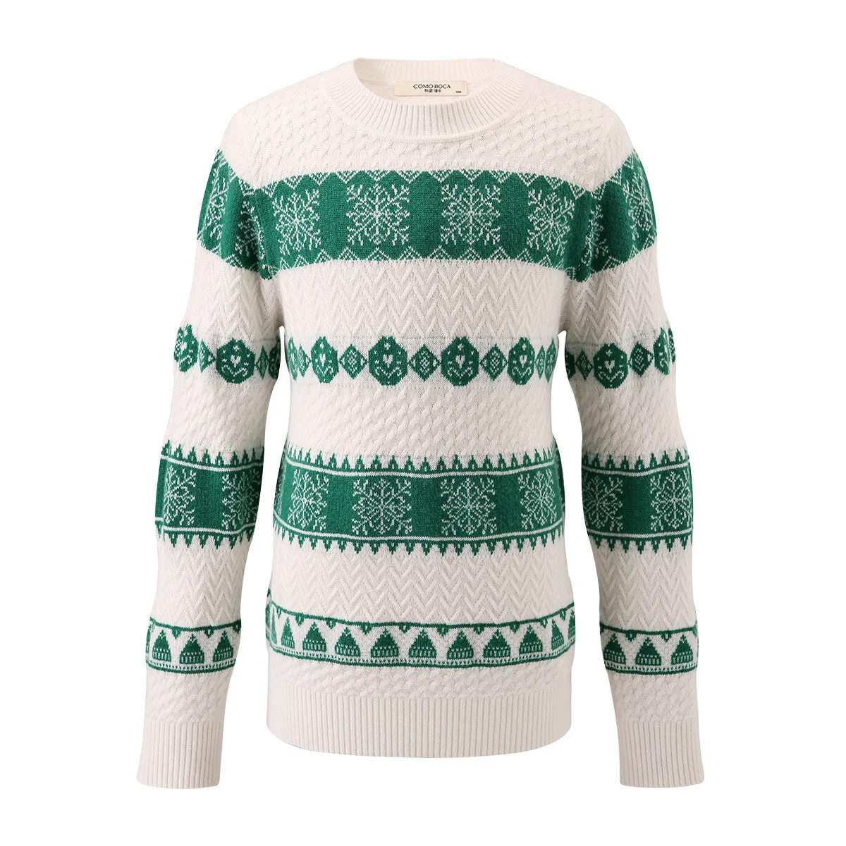 100% Wool Kids' Nordic Snowflake Knit Sweater sold by COMOBOCA product image thumbnail 4