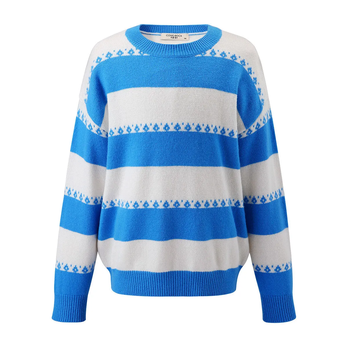 100% Wool Kids' Striped Nordic Pattern Knit Sweater sold by COMOBOCA product image thumbnail 2