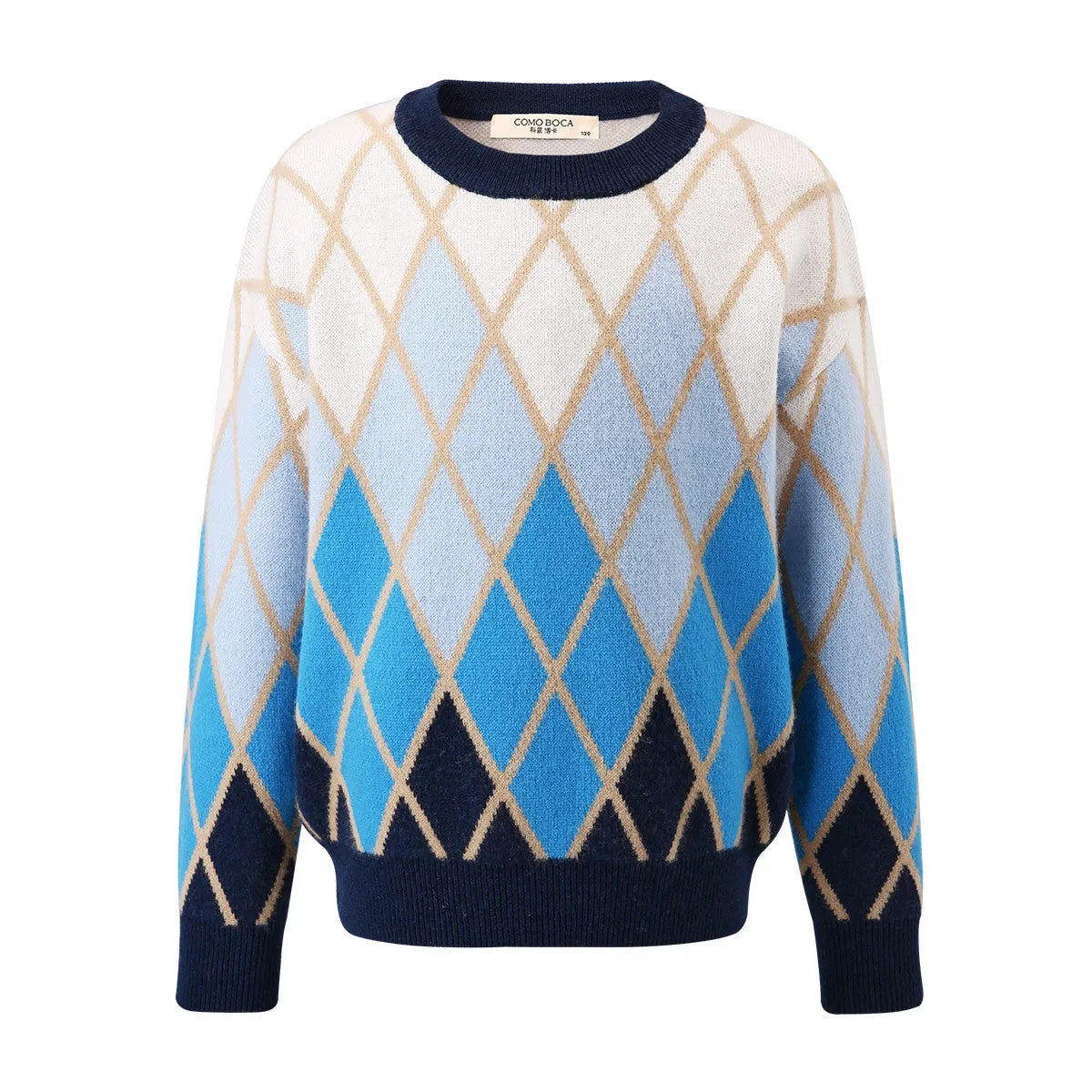 100% Wool Kids' Soft Knit Argyle Pattern Sweater sold by COMOBOCA product image thumbnail 2