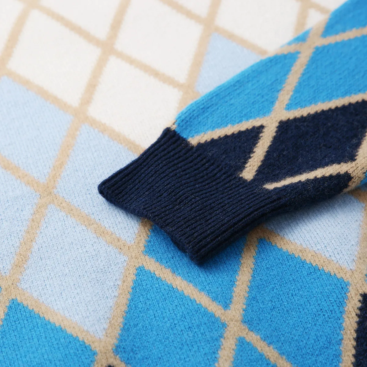 100% Wool Kids' Soft Knit Argyle Pattern Sweater sold by COMOBOCA product image thumbnail 3