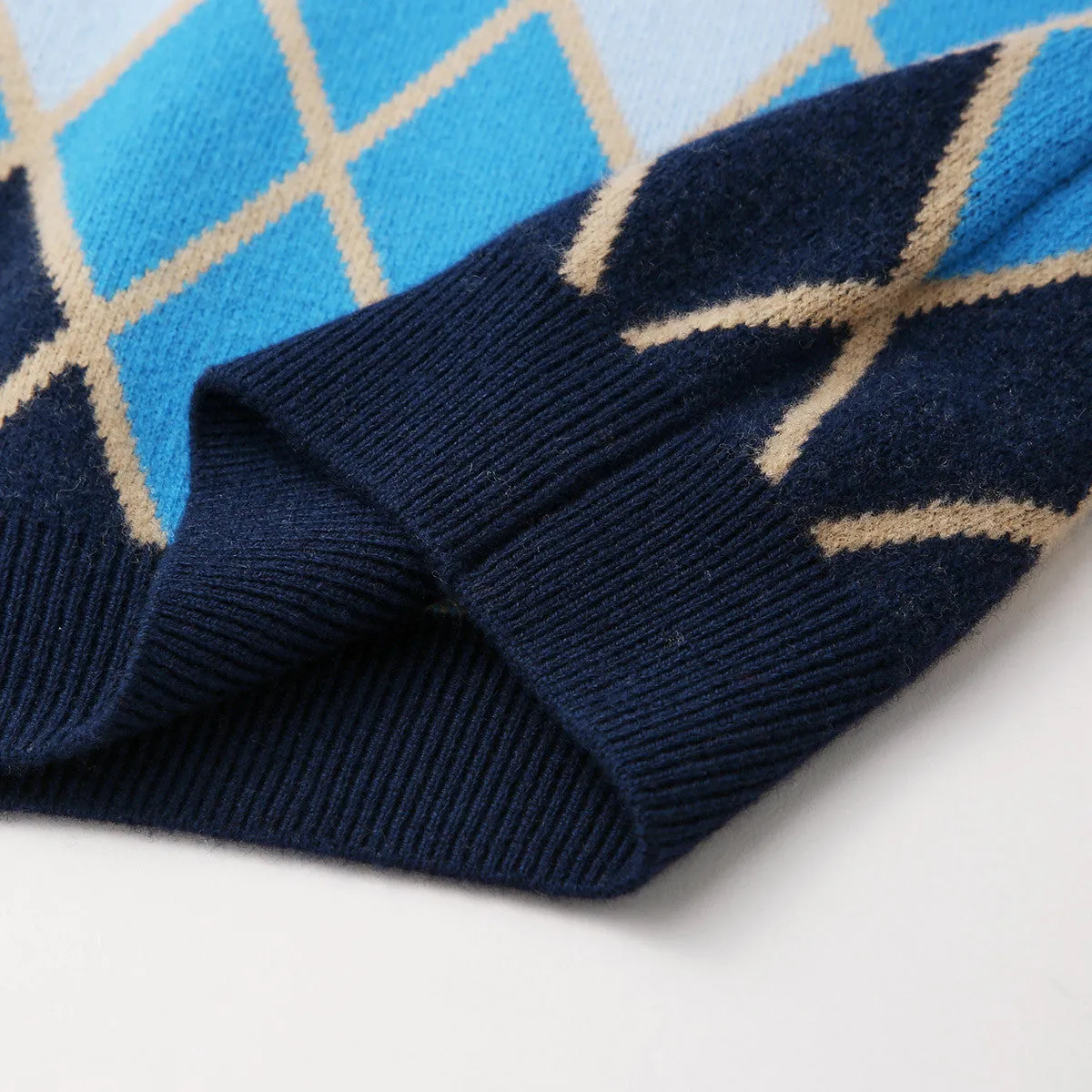 100% Wool Kids' Soft Knit Argyle Pattern Sweater sold by COMOBOCA product image thumbnail 4