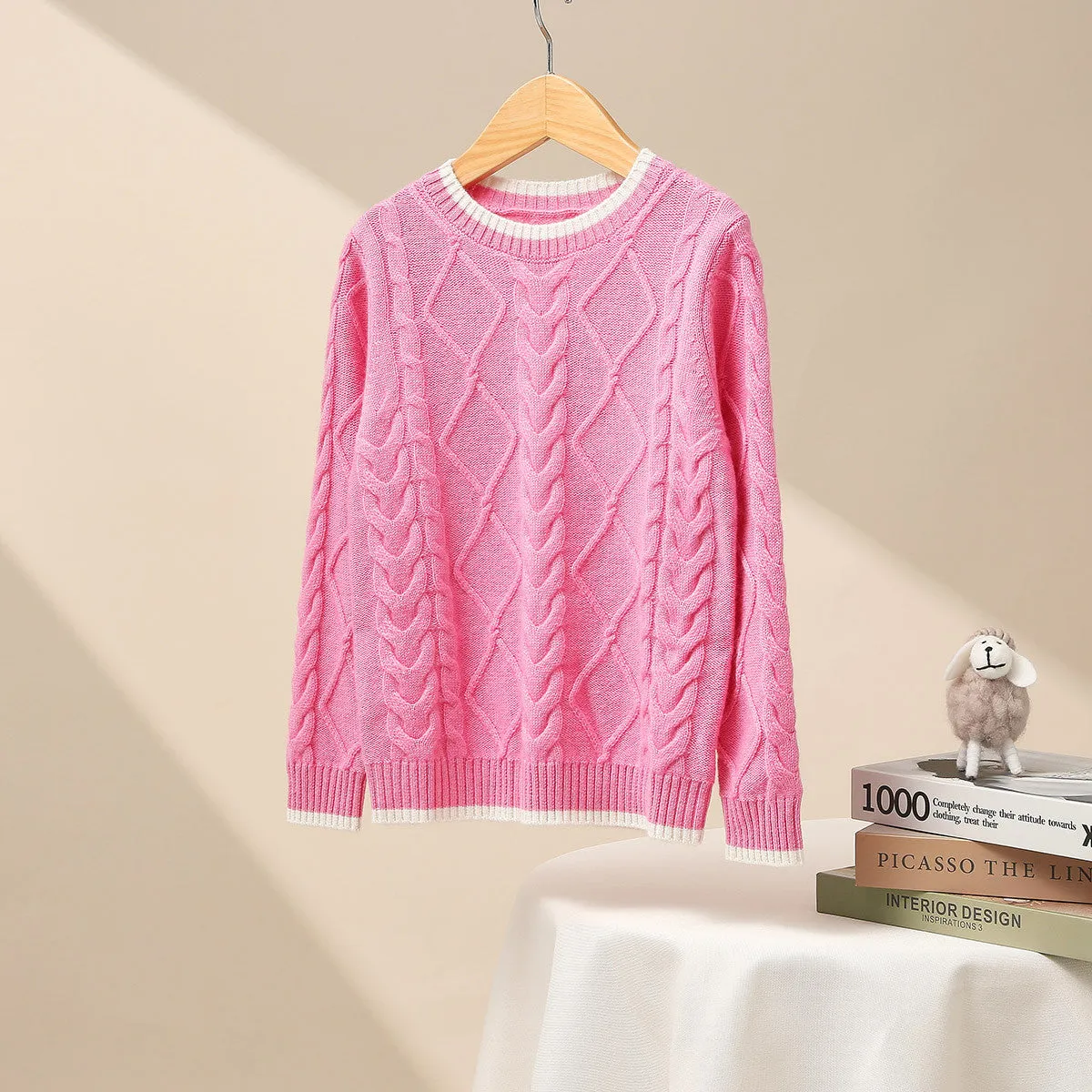 100% Wool Kids' Cable Knit Pullover Sweater sold by COMOBOCA product image thumbnail 3