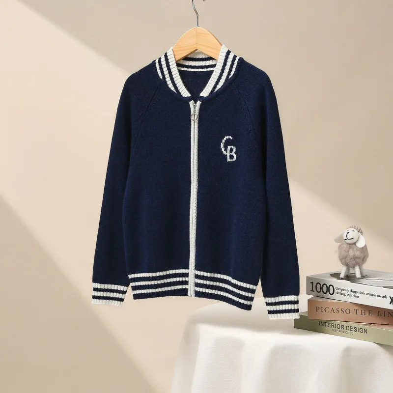 100% Wool Kid's Cable Knit Zip Up Coat sold by COMOBOCA