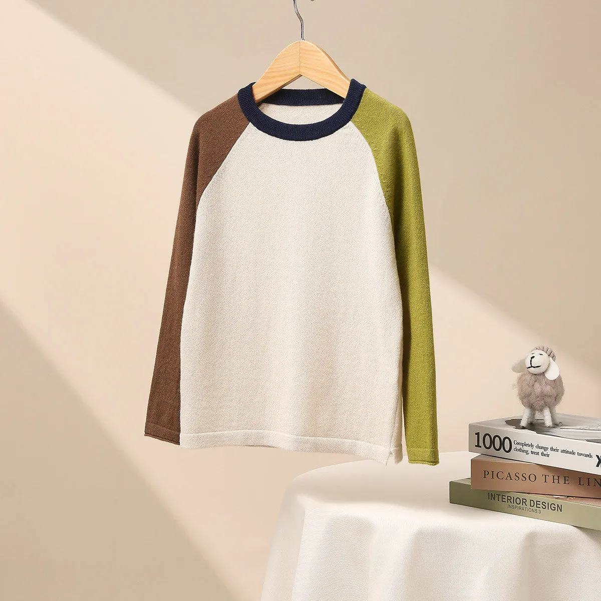 100% Wool Kid's Casual Colorblock Knit Sweater sold by COMOBOCA