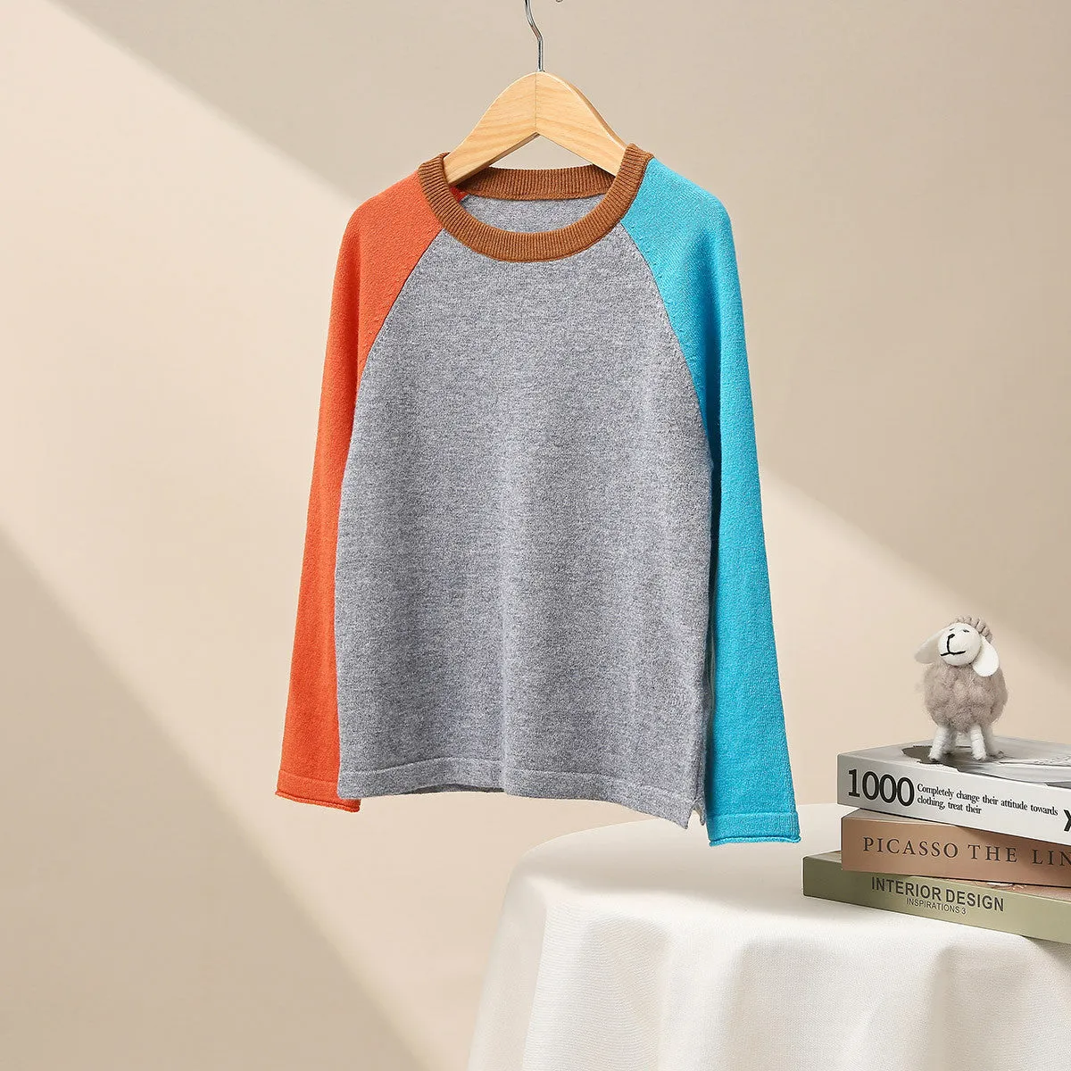 100% Wool Kid's Casual Colorblock Knit Sweater sold by COMOBOCA product image thumbnail 3