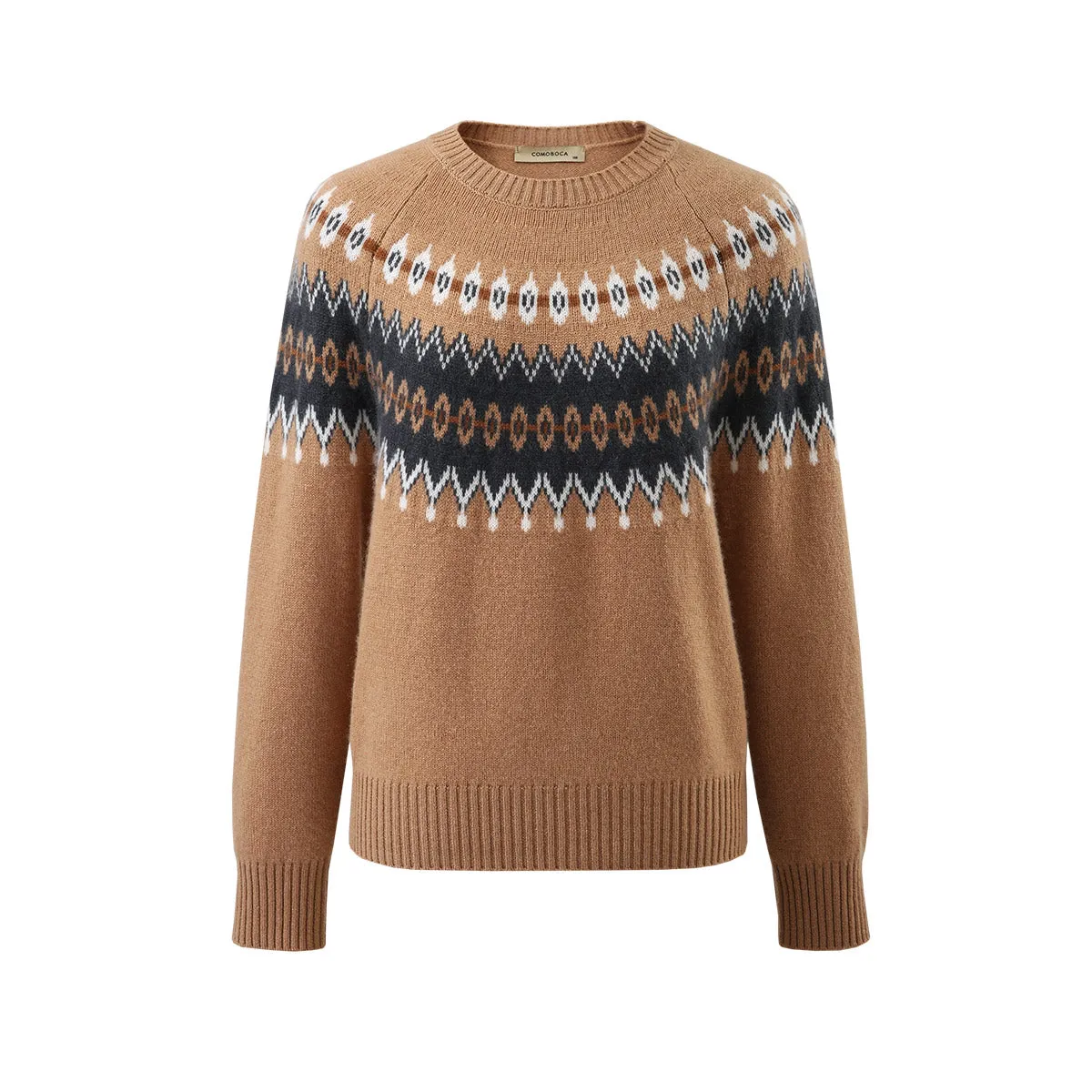 100% Cashmere Women's Cozy Nordic Knit Sweater sold by COMOBOCA product image thumbnail 3