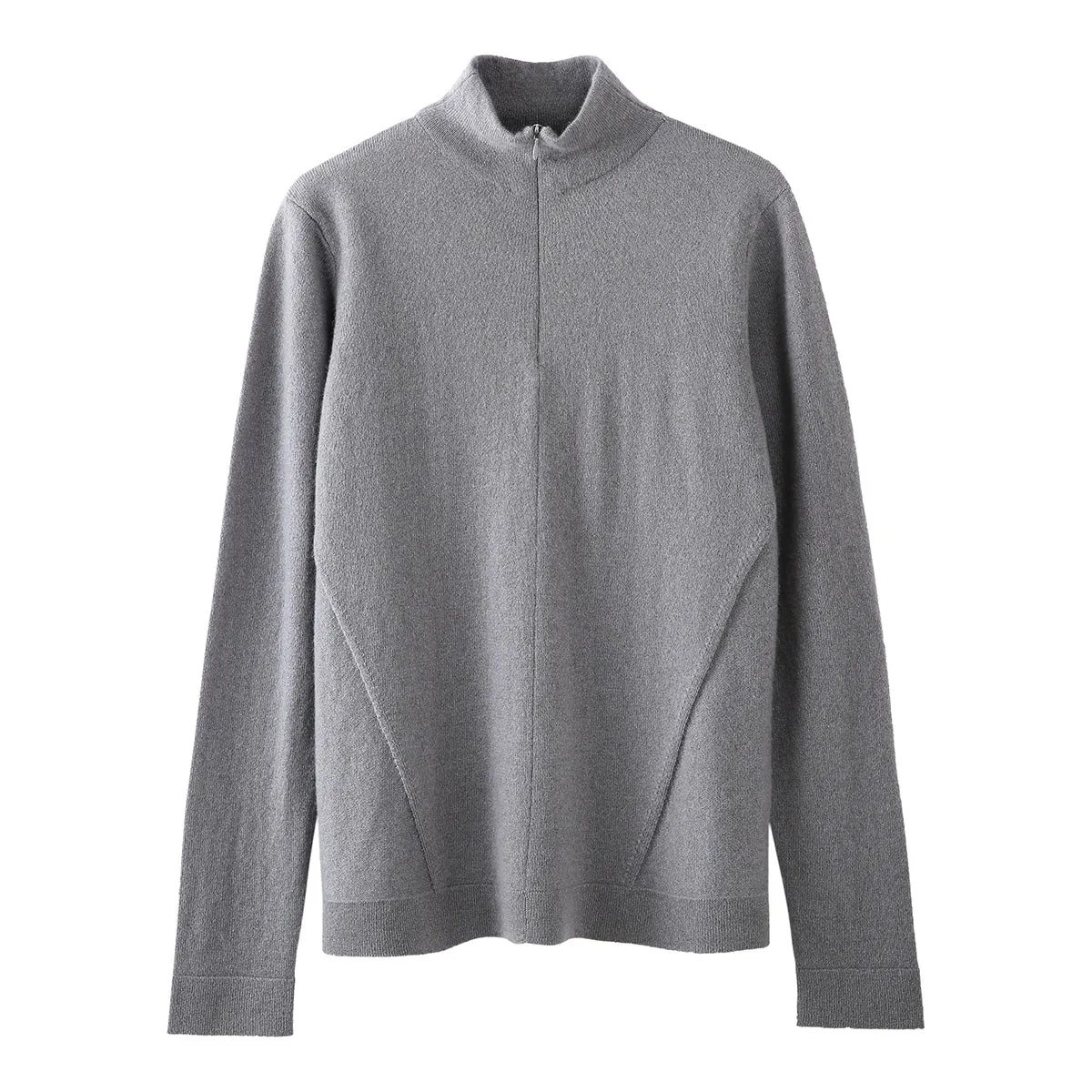 100% Cashmere Women's Half-Zip Mock Neck Pullover Sweater sold by COMOBOCA product image thumbnail 3