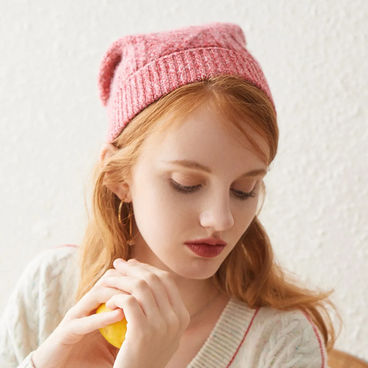 100% Cashmere Soft Knit Slouchy Beanie sold by COMOBOCA