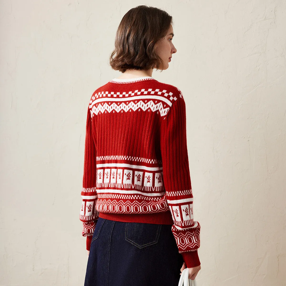 100% Cashmere Women's Sweater with Abstract Design sold by COMOBOCA product image thumbnail 3