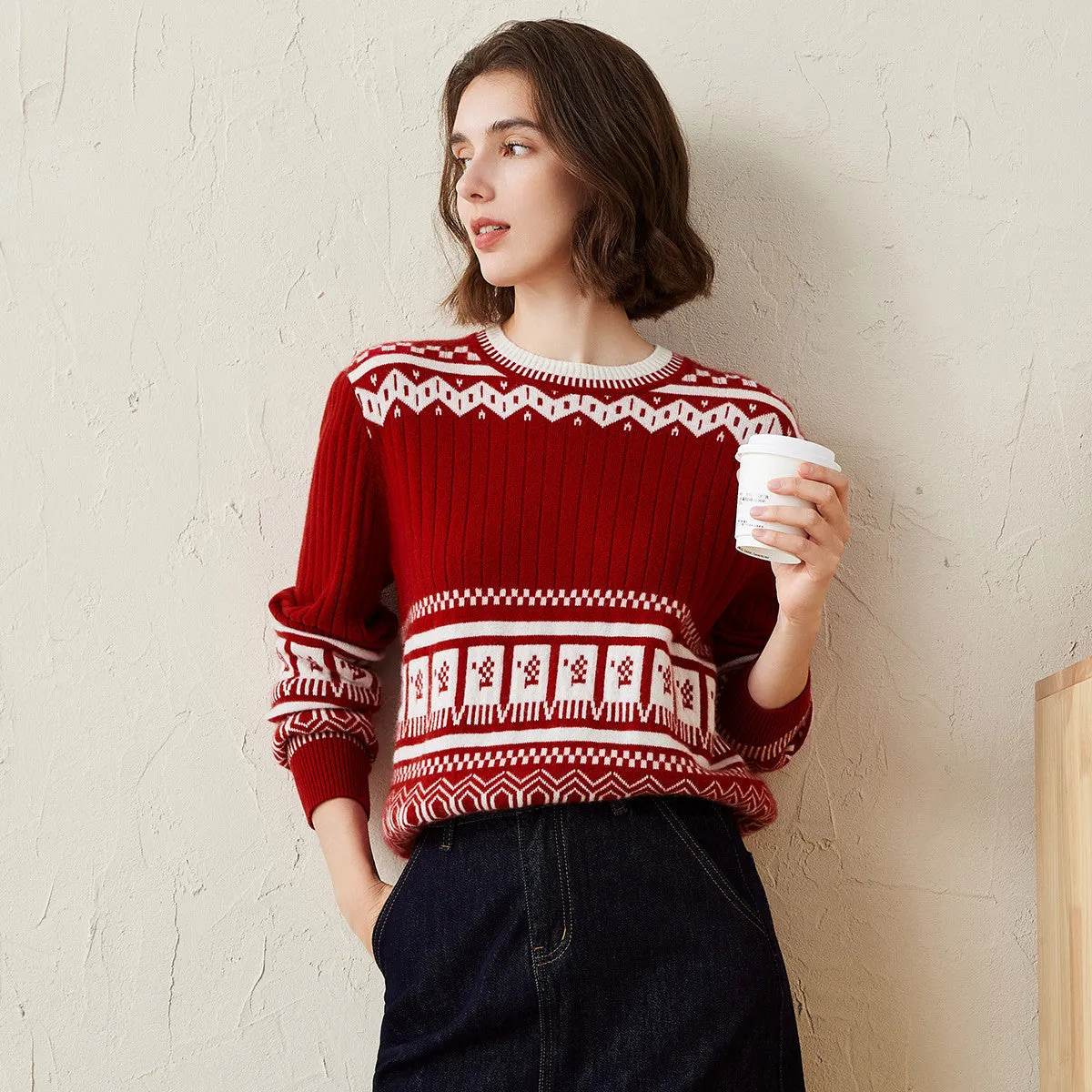 100% Cashmere Women's Sweater with Abstract Design sold by COMOBOCA product image thumbnail 2