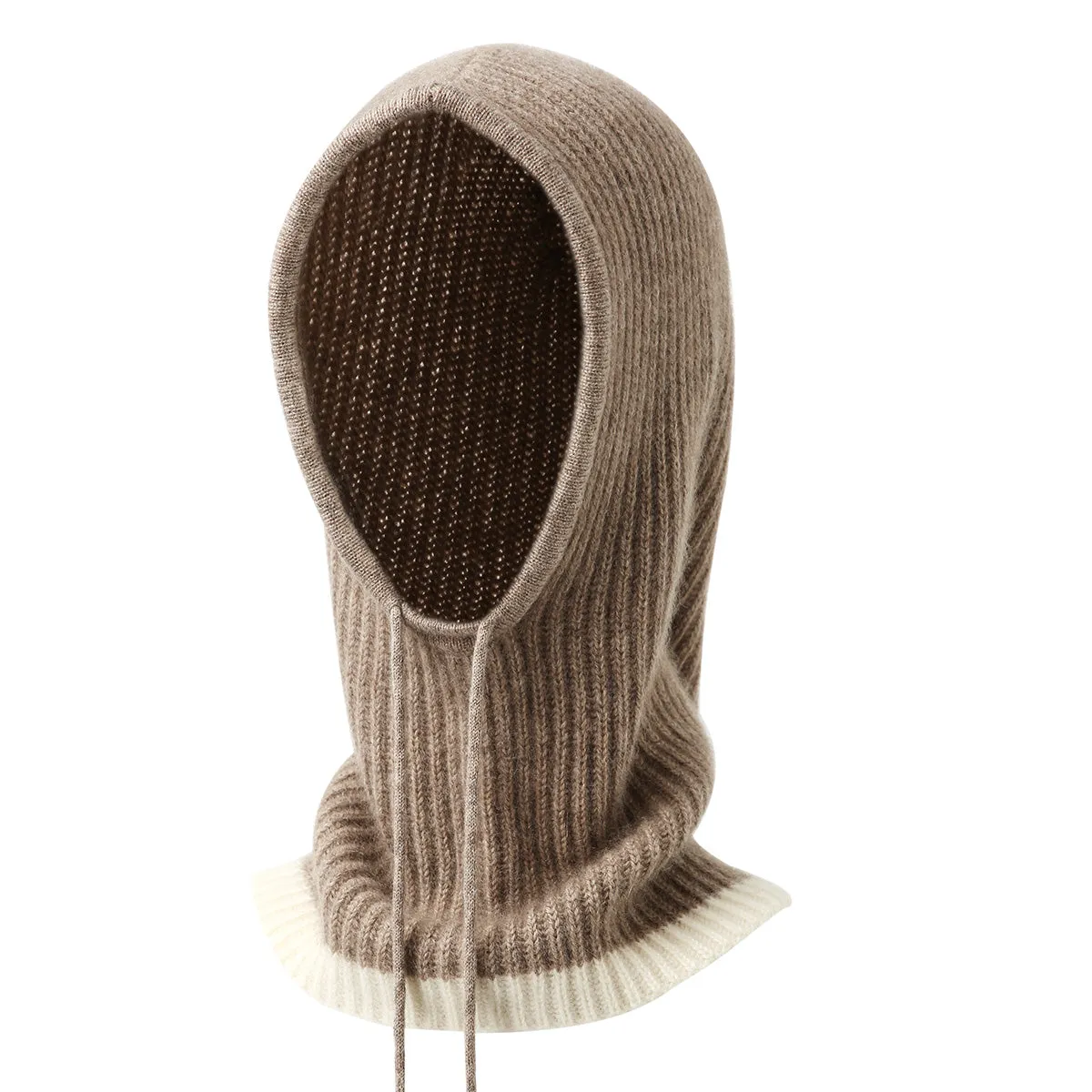 100% Cashmere Women's Ribbed Cozy Reversible Knit Hood sold by COMOBOCA product image thumbnail 4