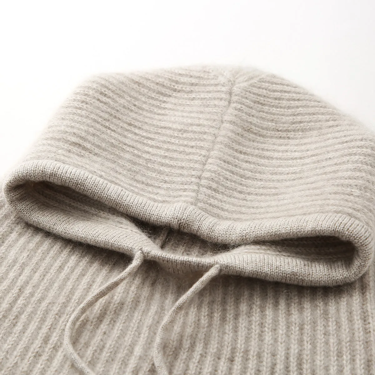 100% Cashmere Women's Ribbed Cozy Reversible Knit Hood sold by COMOBOCA product image thumbnail 5