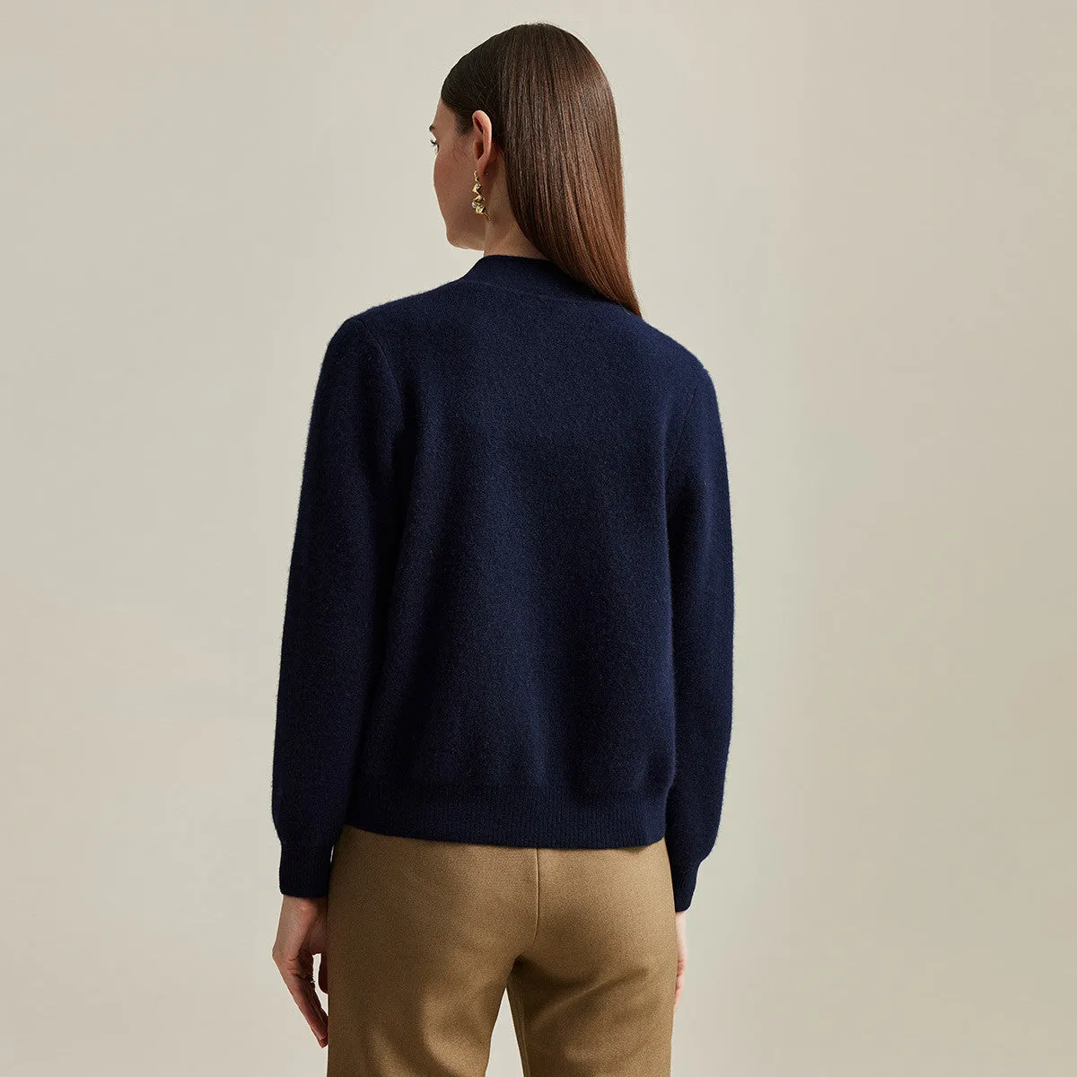 100% Cashmere Elegant Floral Embroidered Cardigan sold by COMOBOCA product image thumbnail 3