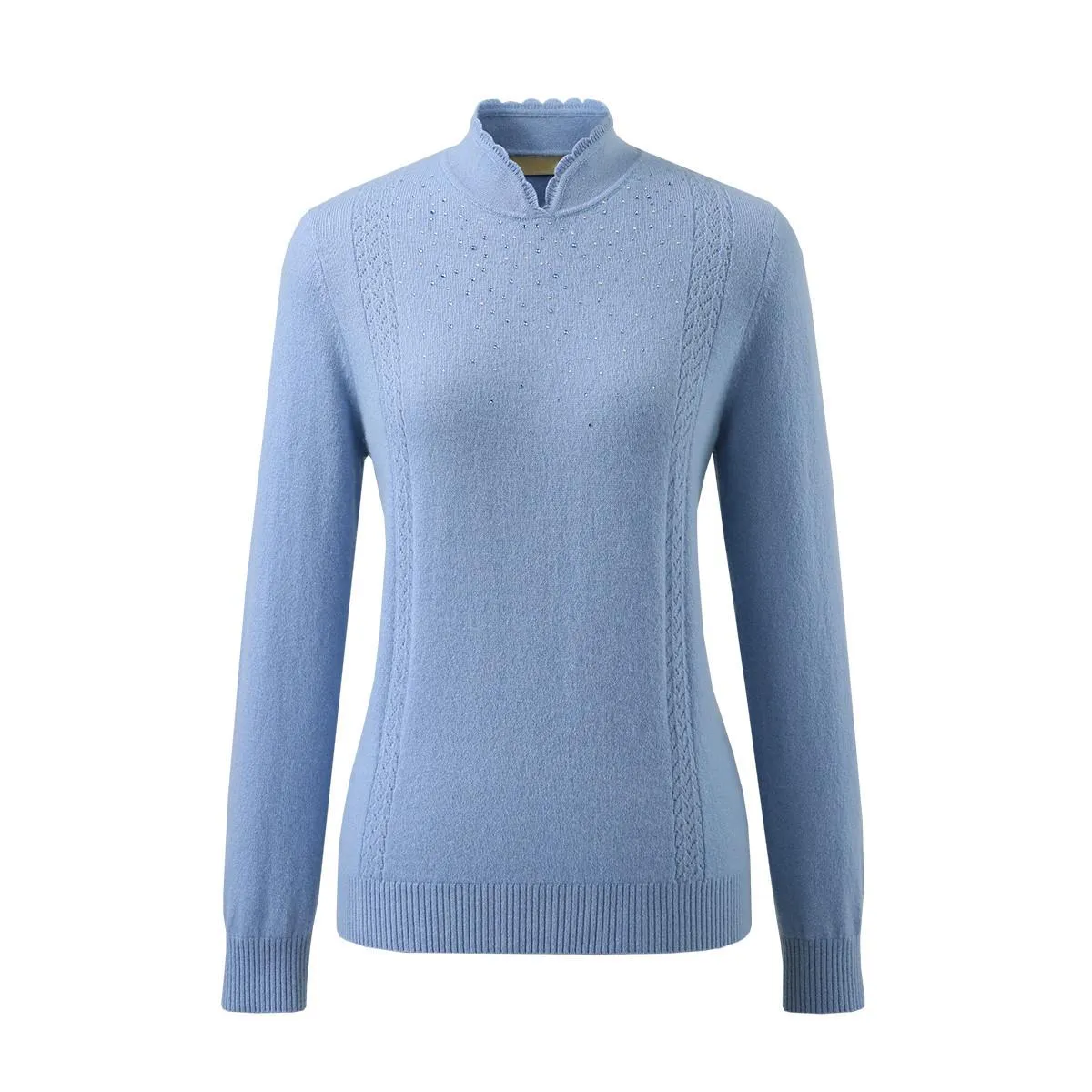 100% Cashmere Knit Sweater with Rhinestone Accents sold by COMOBOCA product image thumbnail 4