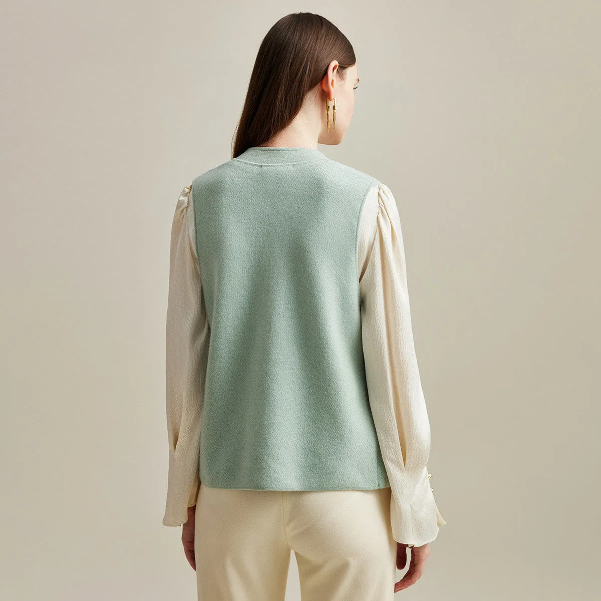 100% Cashmere Womens Intricate Embroidered Vest sold by COMOBOCA product image thumbnail 3