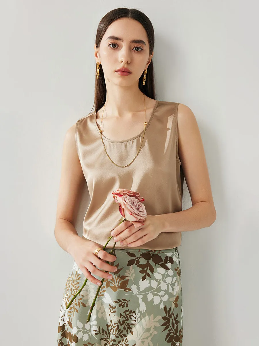 Women's Versatile Sleek Silk Sleeveless Tank Top sold by COMOBOCA product image thumbnail 2