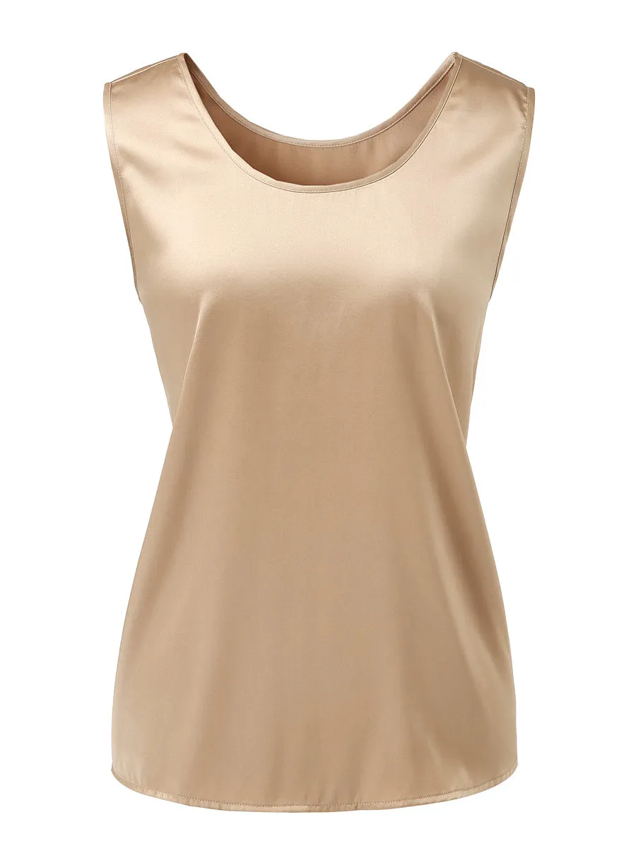 Women's Versatile Sleek Silk Sleeveless Tank Top sold by COMOBOCA product image thumbnail 4