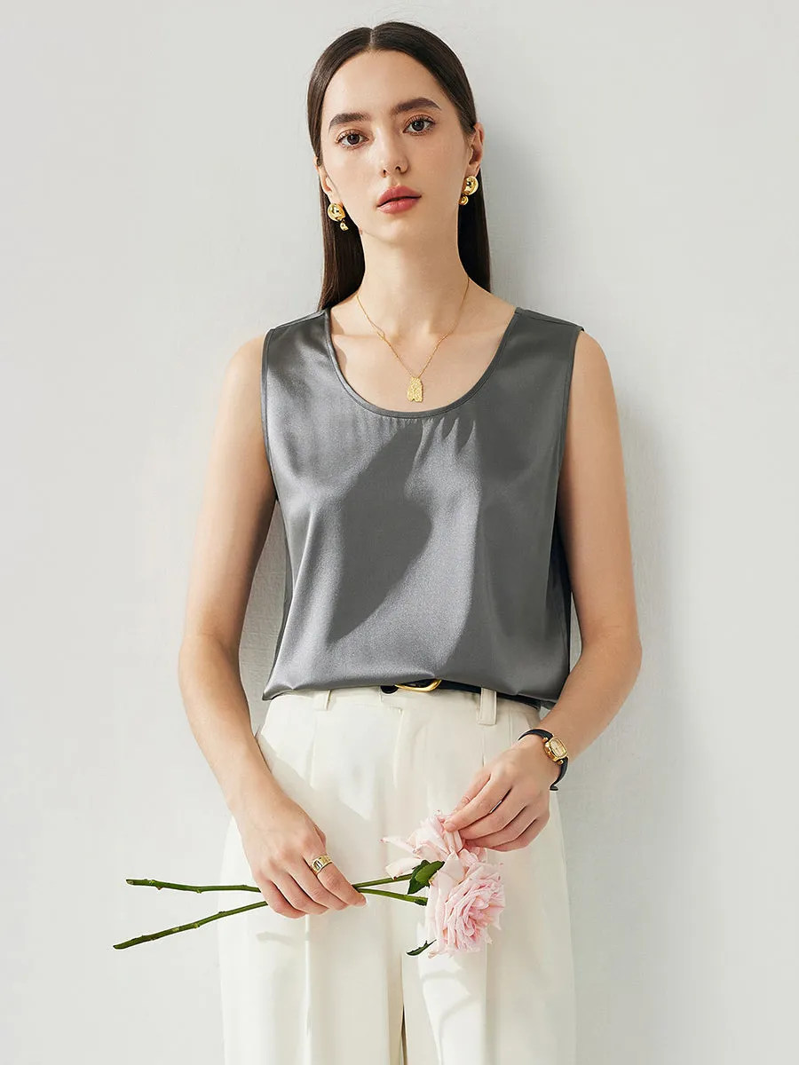 Women's Versatile Sleek Silk Sleeveless Tank Top sold by COMOBOCA product image thumbnail 5