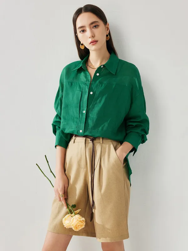 100% Ramie Women's Chic Button Down Shirt sold by COMOBOCA