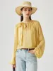 100% Mulberry Silk Women's Bow Tie Blouse sold by COMOBOCA