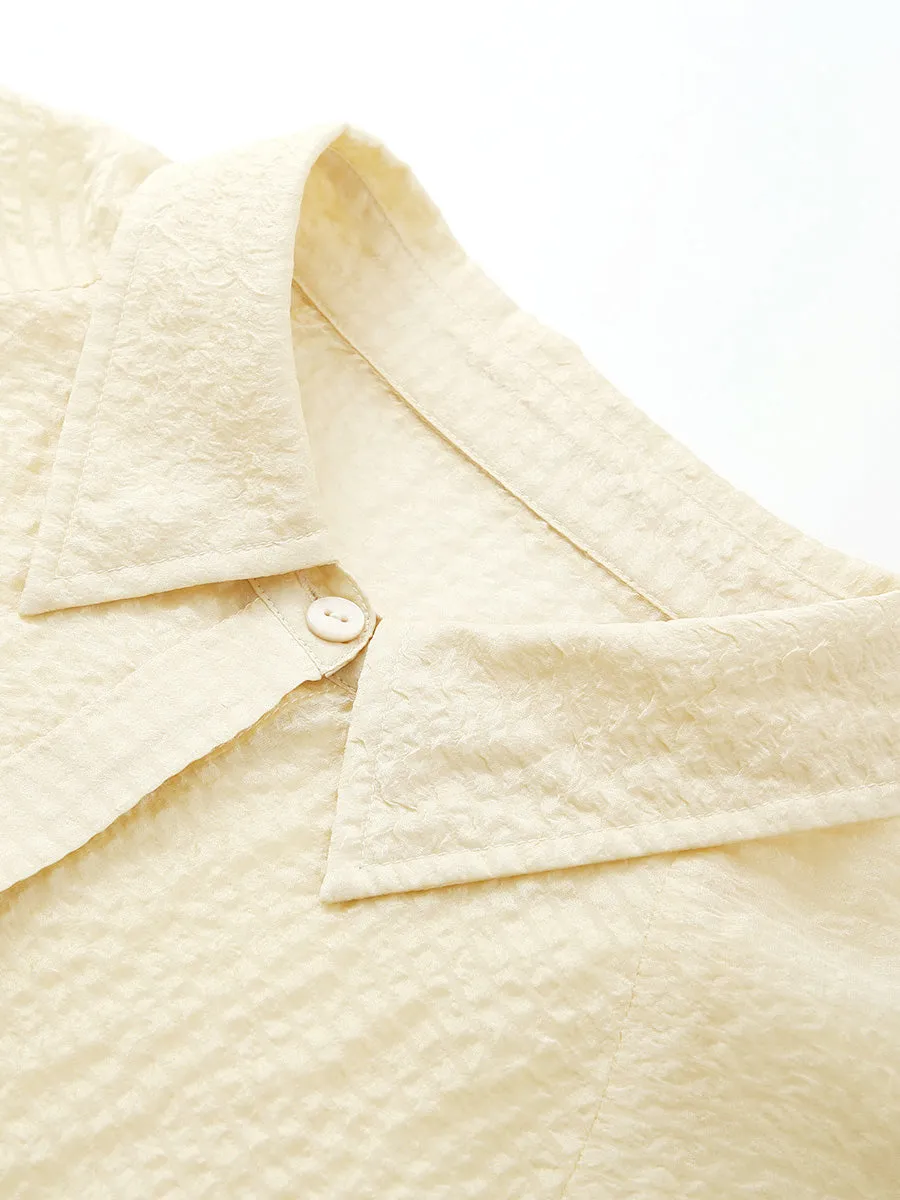 100% Mulberry Silk Women's Textured Button Shirt sold by COMOBOCA product image thumbnail 5