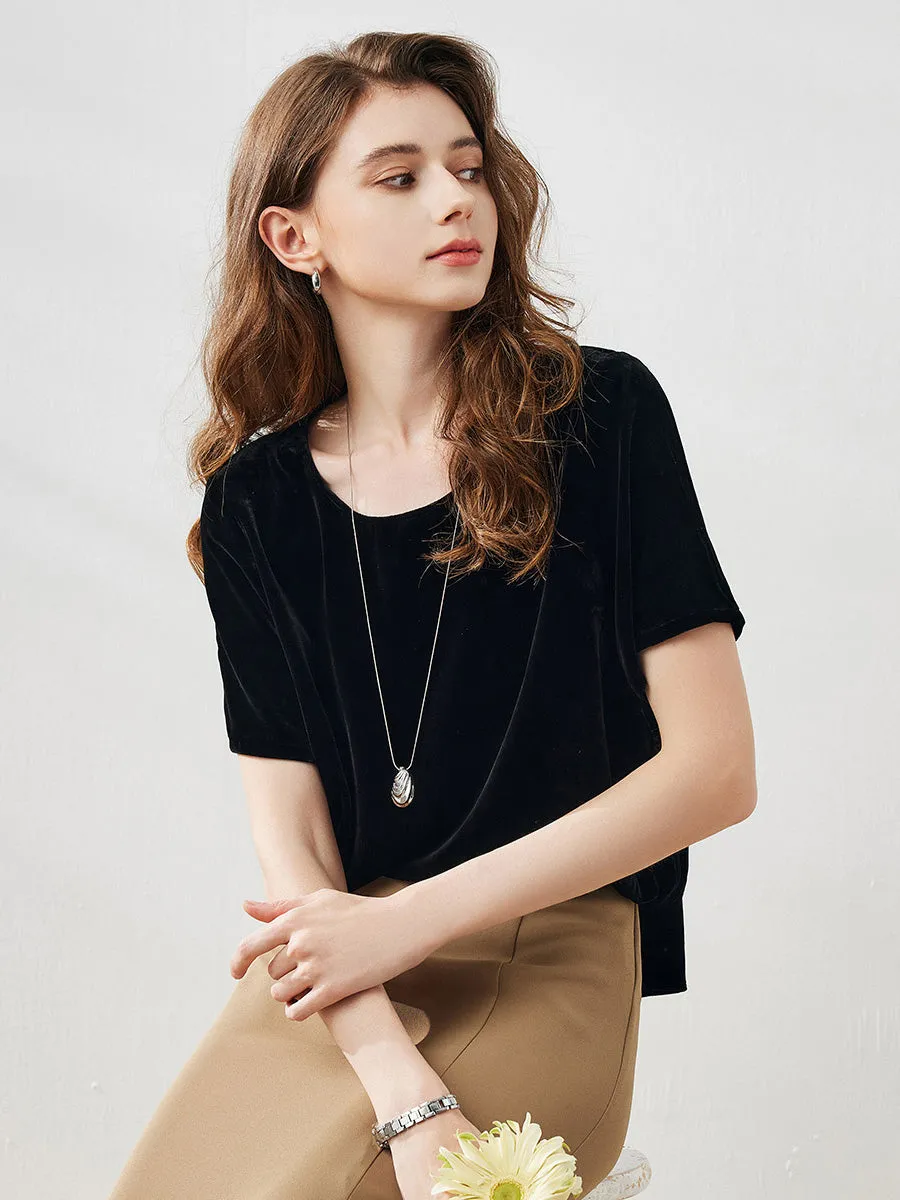 100% Mulberry Silk Women's Elegant T-Shirt sold by COMOBOCA product image thumbnail 4