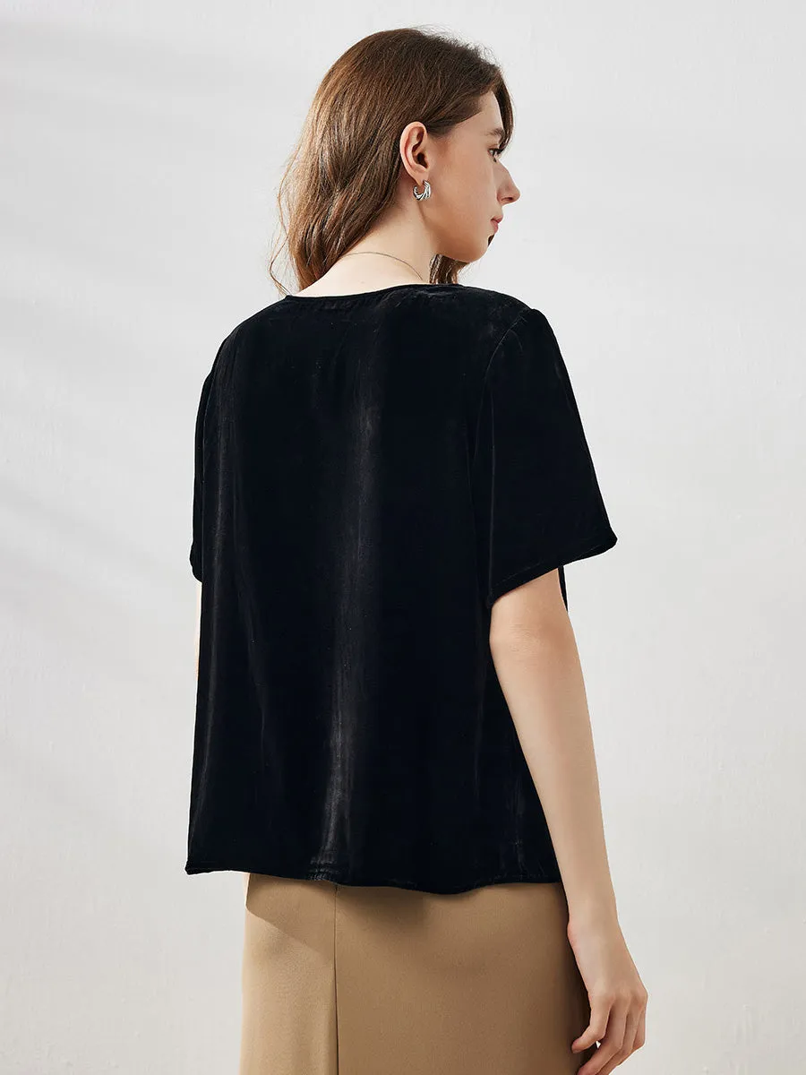 100% Mulberry Silk Women's Elegant T-Shirt sold by COMOBOCA product image thumbnail 5