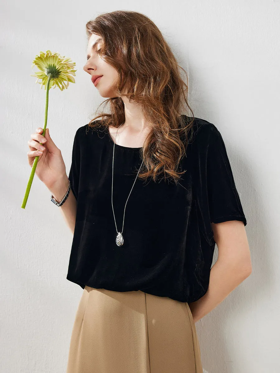 100% Mulberry Silk Women's Elegant T-Shirt sold by COMOBOCA product image thumbnail 2