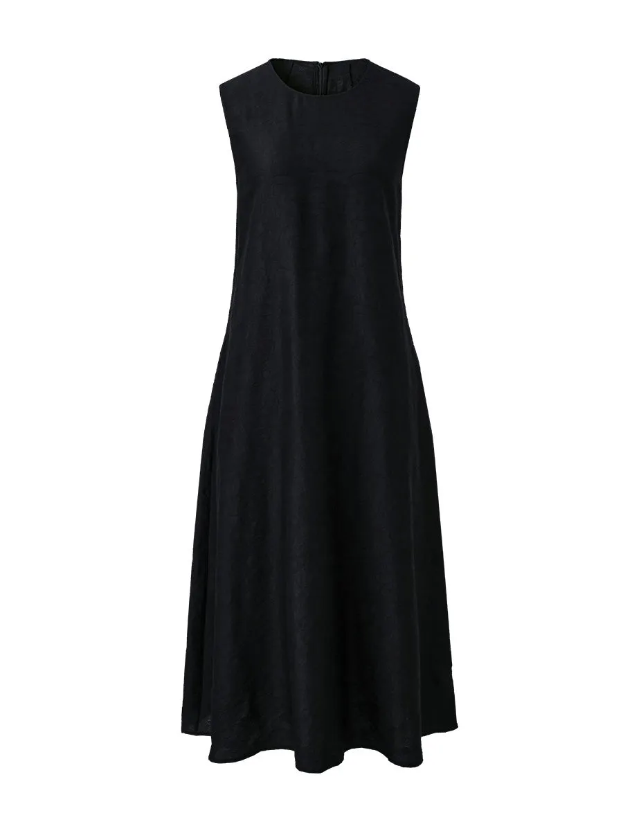 Women's Sleeveless A-line Zip Back Dress sold by COMOBOCA product image thumbnail 4