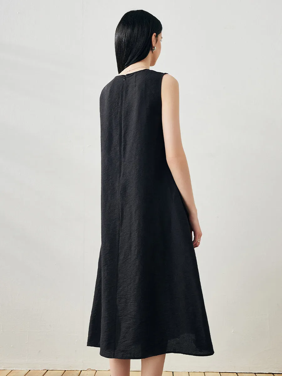 Women's Sleeveless A-line Zip Back Dress sold by COMOBOCA product image thumbnail 3