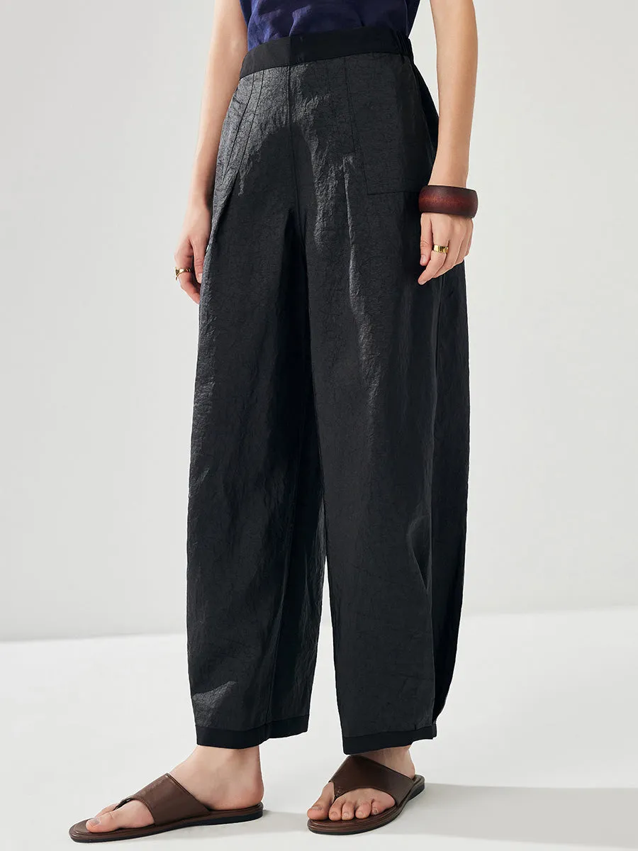 100% Mulberry Silk Women's Reversible High Waist Pants sold by COMOBOCA product image thumbnail 4