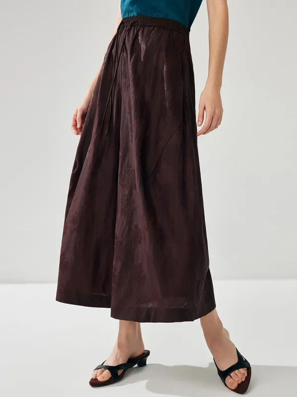 Women's Floral Print Elastic Waistband Wide Leg Pants sold by COMOBOCA