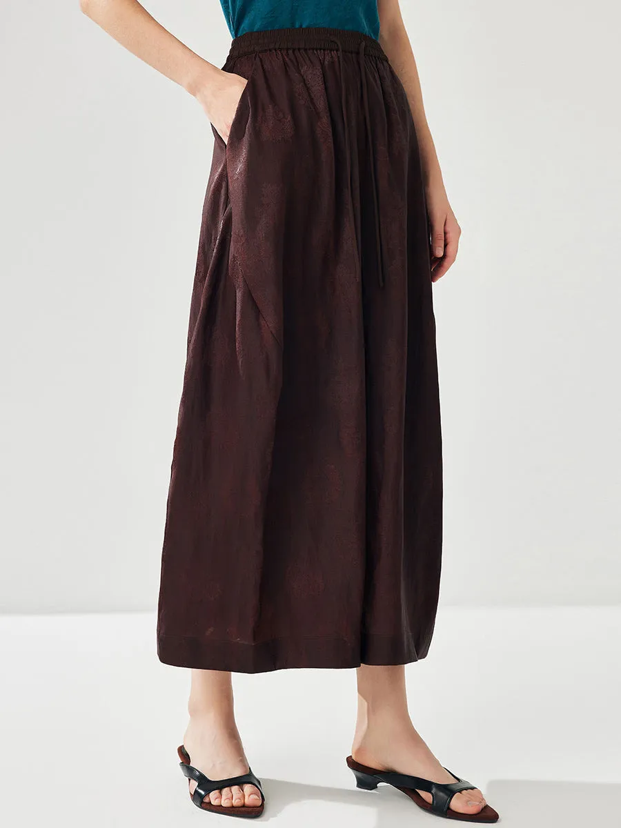 Women's Floral Print Elastic Waistband Wide Leg Pants sold by COMOBOCA product image thumbnail 4