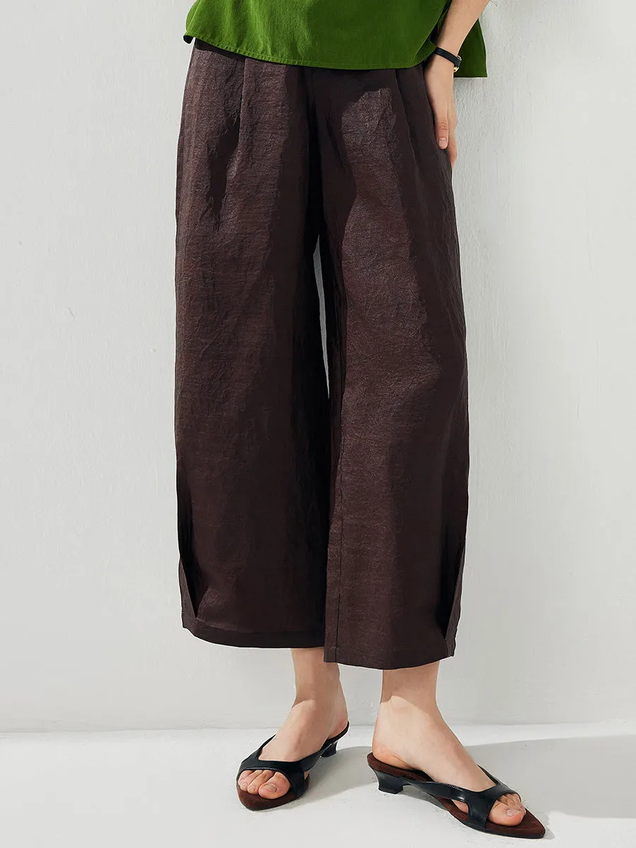 100% Mulberry Silk Women's Wide Leg Pocket Silk Pants sold by COMOBOCA product image thumbnail 2