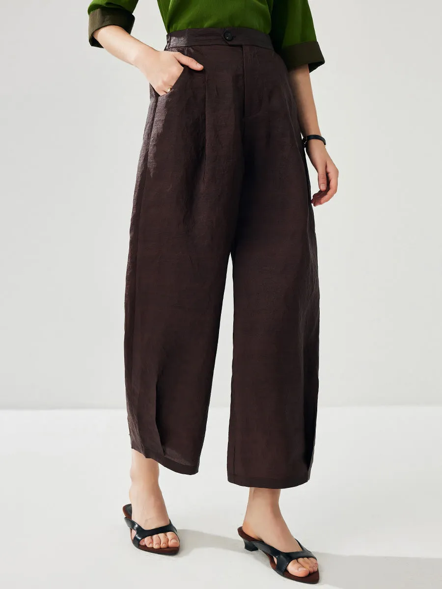 100% Mulberry Silk Women's Wide Leg Pocket Silk Pants sold by COMOBOCA product image thumbnail 4